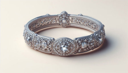 Jewelry - Bracelet with diamonds on a white background