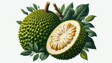 Realistic Detailed 3d Render of Durian Fruit. Vector Illustration.