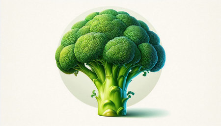 Broccoli isolated on white background. 3d illustration of a broccoli