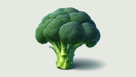 Broccoli isolated on a white background. 3d rendering illustration.