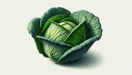 Cabbage isolated on a white background. Vector illustration. Eps 10.