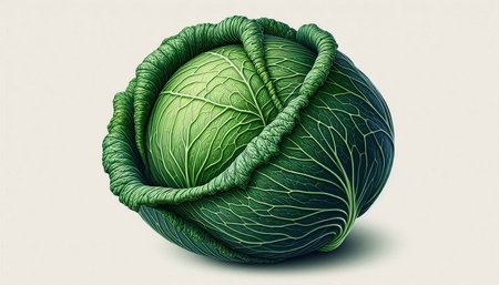 Cabbage on a white background. 3d rendering. Computer digital drawing.