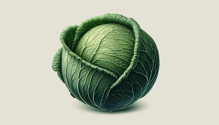 Cabbage isolated on a white background. 3d render illustration.