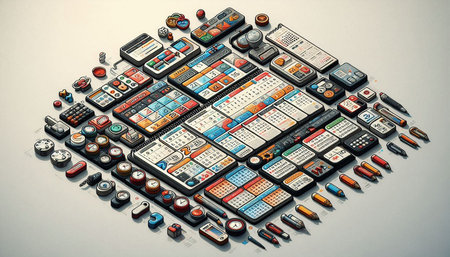 3d illustration of a lot of electronic devices on a white background