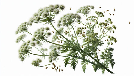 Cow Parsley (Aegopodium podagraria) isolated on white background