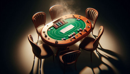 Coffee table with chips, 3d render, black background