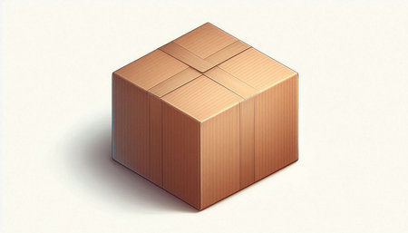 Cardboard box isolated on a white background. 3d illustration.