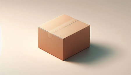 Brown cardboard box on a white background. 3d render illustration.