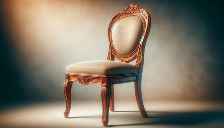 Luxury antique armchair on grey background. 3d render