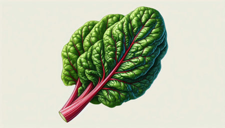 Chard leaves on a white background. Vector illustration of chard.