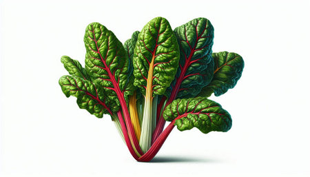 Swiss chard isolated on white background. 3D illustration.