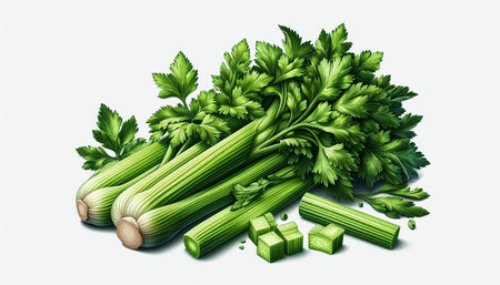 Celery isolated on white background. Realistic vector illustration.