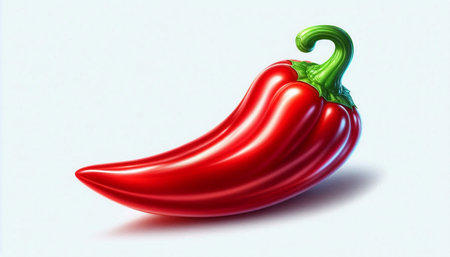 Red hot chili pepper on a white background. 3D illustration.