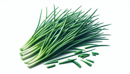 green onion isolated on white background with clipping path. Studio shot.