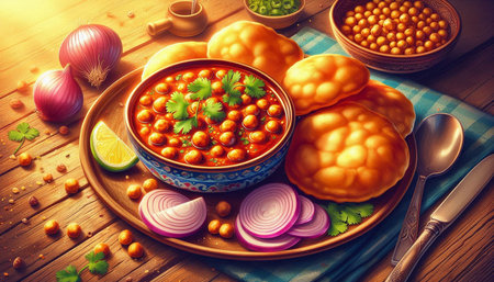 Spicy chickpea masala or Chana Dal fry served in a bowl, selective focus