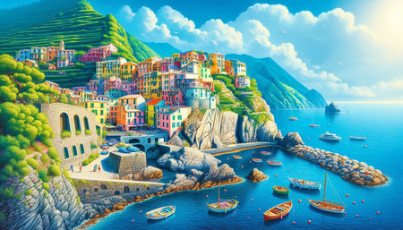 Riomaggiore village in Cinque Terre, Italy
