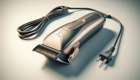 Hair trimmer on a white background with filter effect retro vintage style