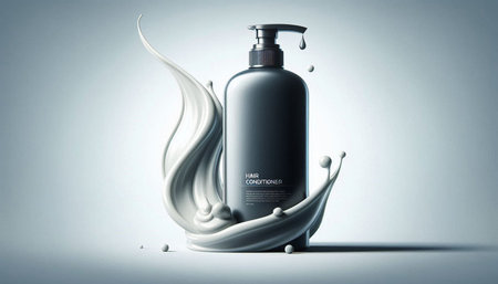 Cosmetic bottle ads template. 3D illustration. Cosmetic brand advertising concept design