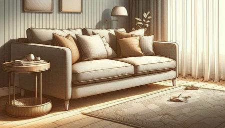 interior with sofa. 3d illustration. High resolution image.