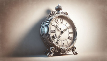 Vintage pocket watch on a light background. 3D Rendering