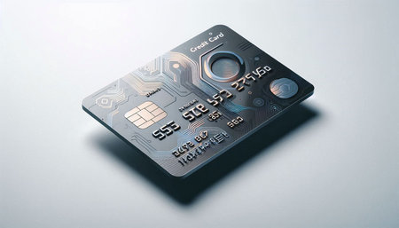 Close-up of credit card on white background. 3D rendering