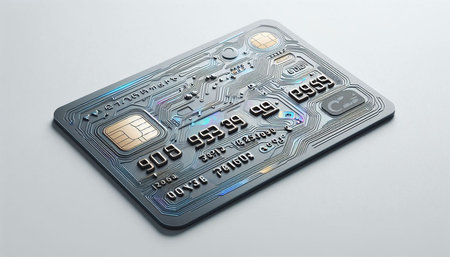 A close up shot of a computer micro sim card isolated on a white background