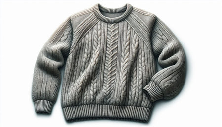 Knitted woolen sweater isolated on white background with clipping path.