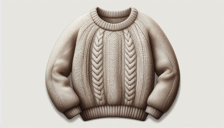 Woolen knitted sweater isolated on a white background. Vector illustration.
