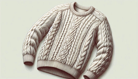Illustration of a knitted sweater on a white background with a shadow