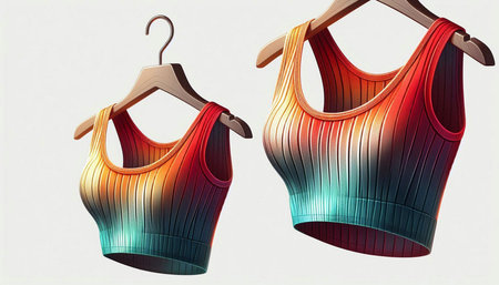 Women's swimsuit on a hanger in the style of pop art