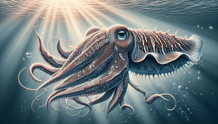 Octopus in the ocean. 3d illustration. Computer generated image.