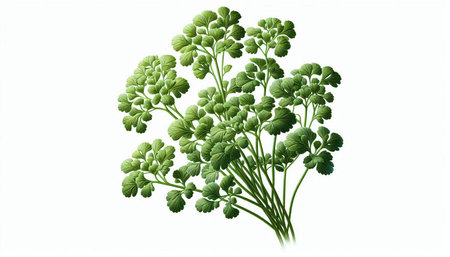 Bunch of parsley on a white background. Vector illustration.
