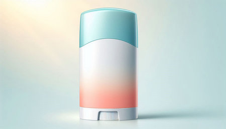 Plastic bottle of deodorant on a light background. 3d rendering