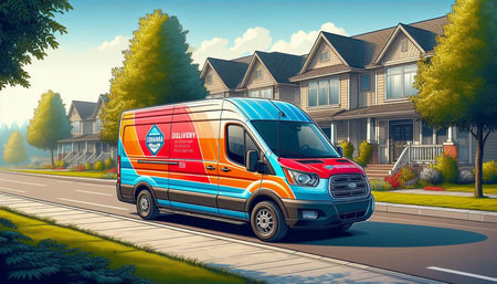Ambulance Van on the road. Vector illustration of a delivery van.