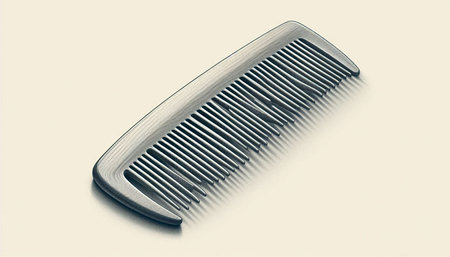 Hair comb on a white background. Sepia toned.