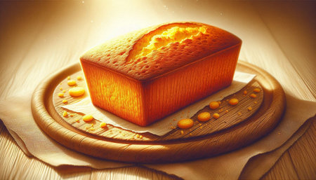Cheese cake on the wooden board. 3d illustration. Vintage style.
