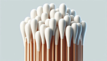 Cotton swabs on a white background. 3d rendering.
