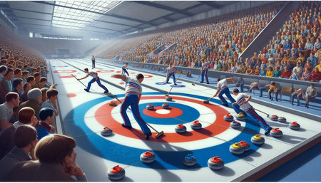 Group of people playing ice hockey in the stadium. 3D rendering