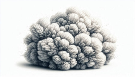 3d rendering of a cloud in black and white on a white background
