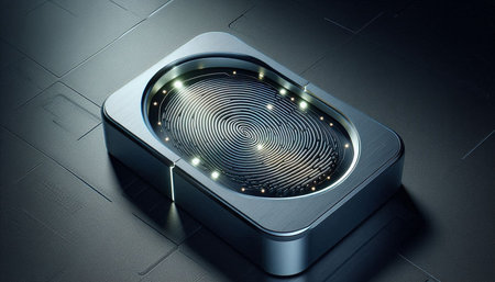 Fingerprint Scanning Identification System. 3d Rendering.