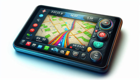 GPS navigator isolated on white background. 3d illustration.