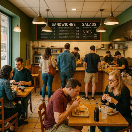 Unidentified people eating in Starbucks coffee shop. Starbucks Corporation is an American coffee company and coffeehouse chain based in Seattle.