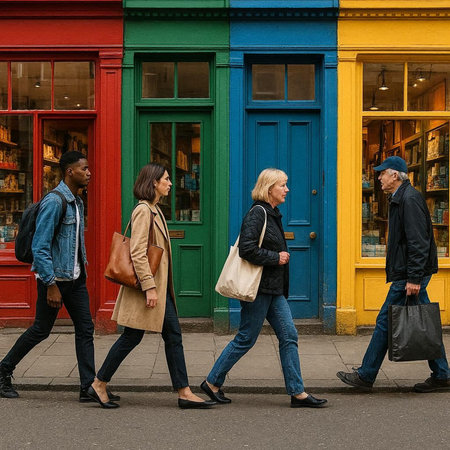 People walking in the street of London.