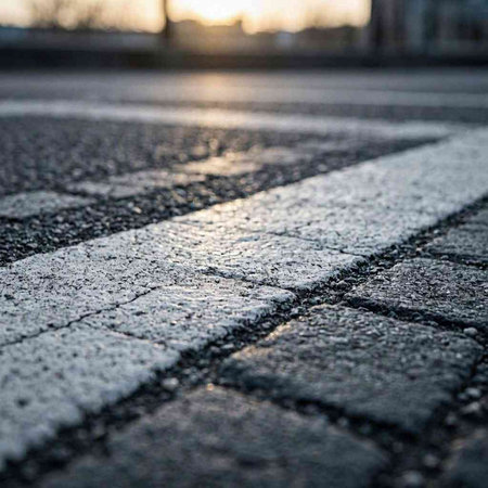 A closeup shot of a cobblestone pavement with a blurred background