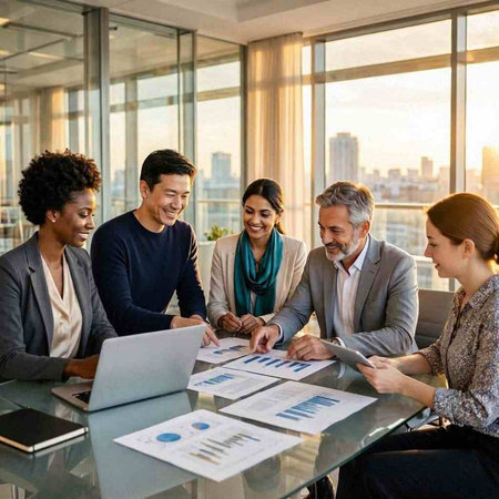 Group of diverse business people working together in a meeting at the office