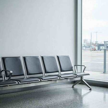 Waiting room at the airport. 3d rendering, 3d illustration.