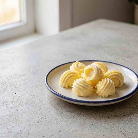 Sliced Ã¢â‚¬â€¹Ã¢â‚¬â€¹butter cookies on a plate