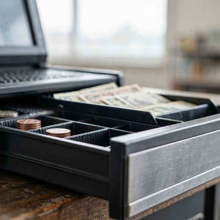 Money in a black box. Business concept. Selective focus.
