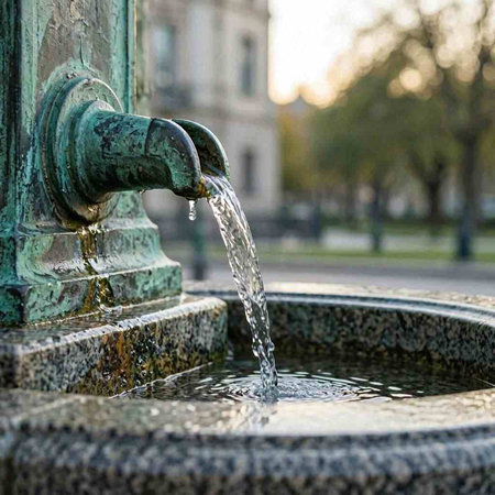 Fountain in the city center of St. Petersburg, Russia.