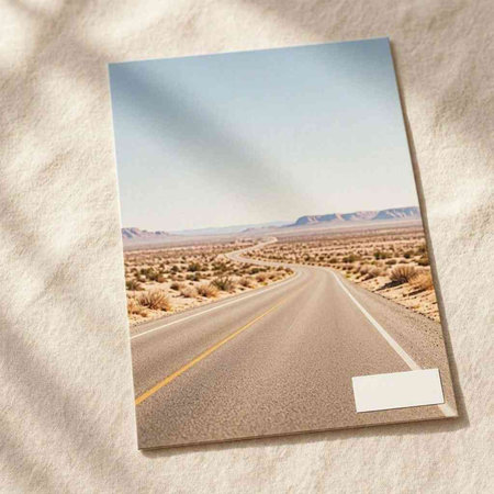 Road in the desert, USA. Travel concept. Photo frame.